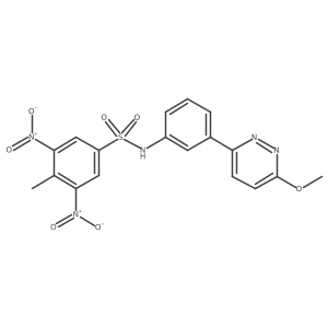 N-(3-(6-methoxypyridazin-3-yl)phenyl)-4-methyl-3,5-dinitrobenzenesulfonamide结构式