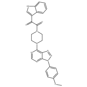 1-(1H-indol-3-yl)-2-{4-[3-(4-methoxyphenyl)-3H-[1,2,3]triazolo[4,5-d]pyrimidin-7-yl]piperazin-1-yl}ethane-1,2-dione结构式