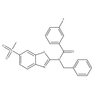 N-benzyl-3-fluoro-N-(6-(methylsulfonyl)benzo[d]thiazol-2-yl)benzamide结构式