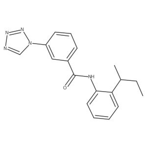 N-(2-butan-2-ylphenyl)-3-(tetrazol-1-yl)benzamide结构式