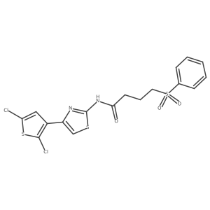 N-(4-(2,5-dichlorothiophen-3-yl)thiazol-2-yl)-4-(phenylsulfonyl)butanamide Structure