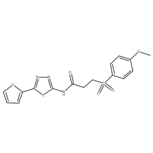 N-(5-(furan-2-yl)-1,3,4-oxadiazol-2-yl)-3-((4-methoxyphenyl)sulfonyl)propanamide结构式
