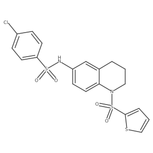 4-chloro-N-[1-(thiophene-2-sulfonyl)-1,2,3,4-tetrahydroquinolin-6-yl]benzene-1-sulfonamide Structure