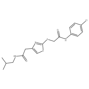 N-(4-chlorophenyl)-2-((4-(2-(isobutylamino)-2-oxoethyl)thiazol-2-yl)thio)acetamide结构式
