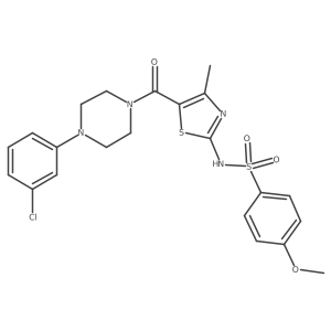 Benzenesulfonamide, N-[5-[[4-(3-chlorophenyl)-1-piperazinyl]carbonyl]-4-methyl-2-thiazolyl]-4-methoxy-结构式