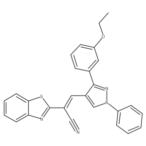 (2Z)-2-(1,3-benzothiazol-2-yl)-3-[3-(3-ethoxyphenyl)-1-phenyl-1H-pyrazol-4-yl]prop-2-enenitrile结构式