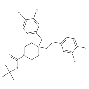 Tert-butyl 4-(3,4-dichlorobenzyl)-4-((3,4-dichlorophenoxy)methyl)piperidine-1-carboxylate结构式