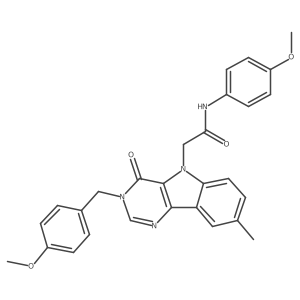 2-(3-(4-methoxybenzyl)-8-methyl-4-oxo-3H-pyrimido[5,4-b]indol-5(4H)-yl)-N-(4-methoxyphenyl)acetamide结构式