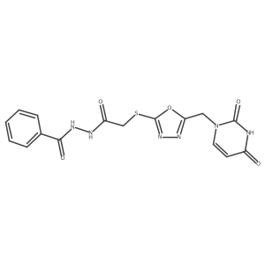 N'-(2-((5-((2,4-dioxo-3,4-dihydropyrimidin-1(2H)-yl)methyl)-1,3,4-oxadiazol-2-yl)thio)acetyl)benzohydrazide Structure