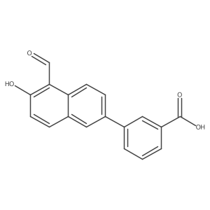 3-(5-Formyl-6-hydroxy-2-naphthalenyl)benzoic acid结构式