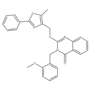 3-(2-methoxybenzyl)-2-(((5-methyl-2-phenyloxazol-4-yl)methyl)thio)quinazolin-4(3H)-one结构式