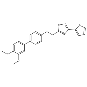 3-(3,4-Dimethoxyphenyl)-6-({[3-(2-thienyl)-1,2,4-oxadiazol-5-yl]methyl}thio)pyridazine结构式