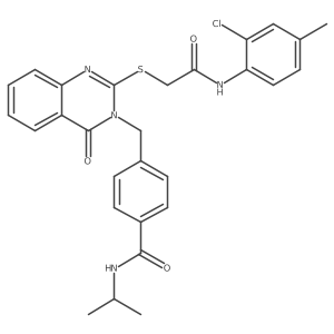 4-((2-((2-((2-chloro-4-methylphenyl)amino)-2-oxoethyl)thio)-4-oxoquinazolin-3(4H)-yl)methyl)-N-isopropylbenzamide Structure