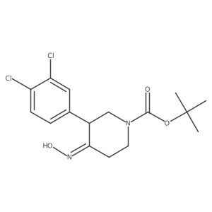 3-(3,4-Dichlorophenyl)-4-(hydroxyimino)-1-piperidinecarboxylic acid,1,1-dimethylethyl ester结构式