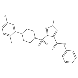3-{[4-(5-chloro-2-methylphenyl)piperazin-1-yl]sulfonyl}-1-methyl-N-phenyl-1H-pyrazole-4-carboxamide Structure