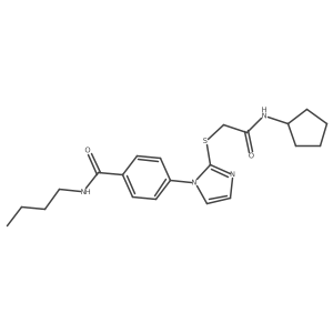 N-butyl-4-(2-((2-(cyclopentylamino)-2-oxoethyl)thio)-1H-imidazol-1-yl)benzamide Structure