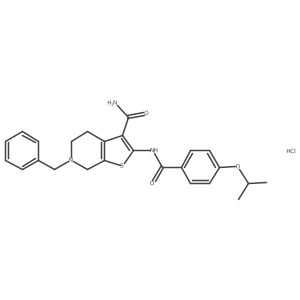 6-Benzyl-2-(4-isopropoxybenzamido)-4,5,6,7-tetrahydrothieno[2,3-c]pyridine-3-carboxamide hydrochloride结构式