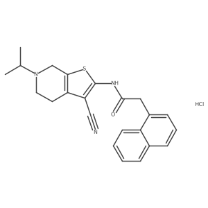 N-(3-cyano-6-isopropyl-4,5,6,7-tetrahydrothieno[2,3-c]pyridin-2-yl)-2-(naphthalen-1-yl)acetamide hydrochloride Structure