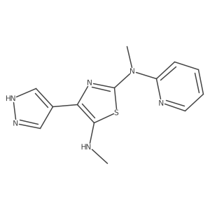 2-N,5-N-dimethyl-4-(1H-pyrazol-4-yl)-2-N-pyridin-2-yl-1,3-thiazole-2,5-diamine结构式