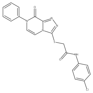 N-(4-chlorophenyl)-2-((8-oxo-7-phenyl-7,8-dihydro-[1,2,4]triazolo[4,3-a]pyrazin-3-yl)thio)acetamide结构式