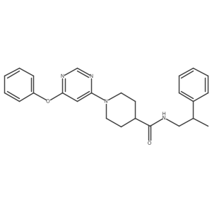 1-(6-phenoxypyrimidin-4-yl)-N-(2-phenylpropyl)piperidine-4-carboxamide结构式