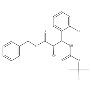 benzyl (2R,3S)-3-(2-chlorophenyl)-2-hydroxy-3-[(2-methylpropan-2-yl)oxycarbonylamino]propanoate结构式