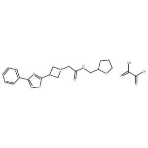 2-(3-(3-(pyridin-3-yl)-1,2,4-oxadiazol-5-yl)azetidin-1-yl)-N-((tetrahydrofuran-2-yl)methyl)acetamide oxalate结构式