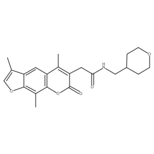 N-(tetrahydro-2H-pyran-4-ylmethyl)-2-(3,5,9-trimethyl-7-oxo-7H-furo[3,2-g]chromen-6-yl)acetamide Structure