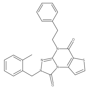 2-(2-methylbenzyl)-4-phenethylthieno[2,3-e][1,2,4]triazolo[4,3-a]pyrimidine-1,5(2H,4H)-dione结构式