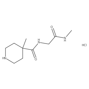 N-methyl-2-[(4-methylpiperidin-4-yl)formamido]acetamide hydrochloride结构式