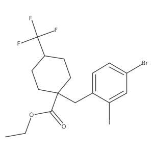 Ethyl 1-(4-bromo-2-iodobenzyl)-4-(trifluoromethyl)cyclohexanecarboxylate Structure