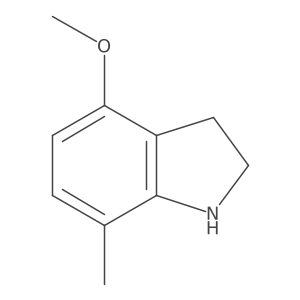 4-Methoxy-7-methyl-2,3-dihydro-1H-indole结构式