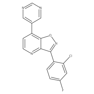 3-(2-Chloro-4-fluorophenyl)-7-(pyrimidin-5-yl)isoxazolo[4,5-b]pyridine结构式