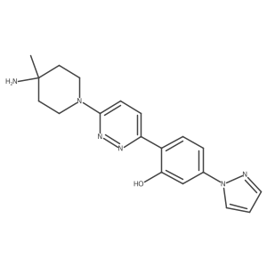 2-[6-(4-Amino-4-methyl-piperidin-1-yl)-pyridazin-3-yl]-5-pyrazol-1-yl-phenol结构式