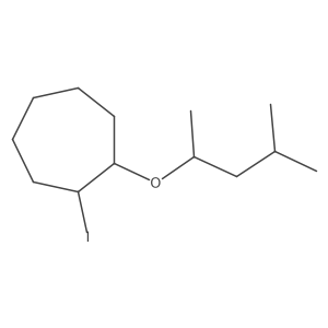 1-Iodo-2-[(4-methylpentan-2-yl)oxy]cycloheptane结构式