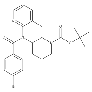 Tert-butyl (R)-3-(4-bromo-N-(3-methylpyridin-2-YL)benzamido)piperidine-1-carboxylate结构式