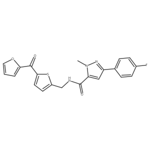 3-(4-fluorophenyl)-N-((5-(furan-2-carbonyl)thiophen-2-yl)methyl)-1-methyl-1H-pyrazole-5-carboxamide Structure