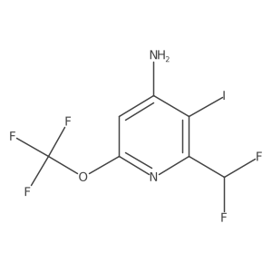 2-(Difluoromethyl)-3-iodo-6-(trifluoromethoxy)pyridin-4-amine结构式