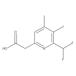 2-(Difluoromethyl)-3-iodo-4-methylpyridine-6-acetic acid结构式