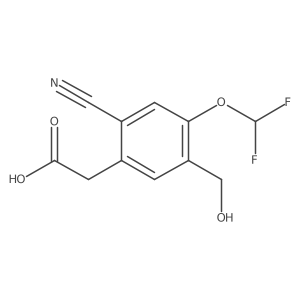 2-(2-Cyano-4-(difluoromethoxy)-5-(hydroxymethyl)phenyl)acetic acid Structure