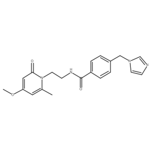 4-((1H-imidazol-1-yl)methyl)-N-(2-(4-methoxy-6-methyl-2-oxopyridin-1(2H)-yl)ethyl)benzamide Structure