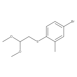 Benzene, 4-bromo-1-[(2,2-dimethoxyethyl)thio]-2-methyl-结构式