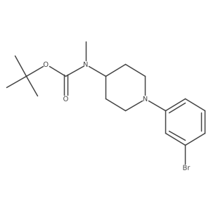 Tert-butyl (1-(3-bromophenyl)piperidin-4-yl)(methyl)carbamate结构式
