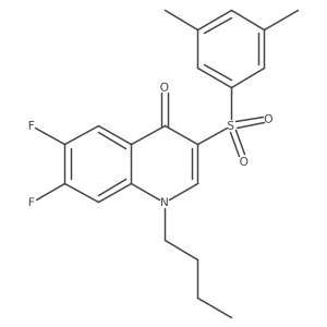 1-butyl-3-[(3,5-dimethylphenyl)sulfonyl]-6,7-difluoroquinolin-4(1H)-one结构式