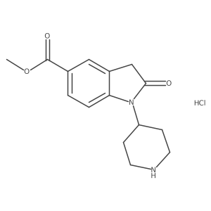 Methyl 2-oxo-1-(piperidin-4-yl)indoline-5-carboxylate hydrochloride结构式
