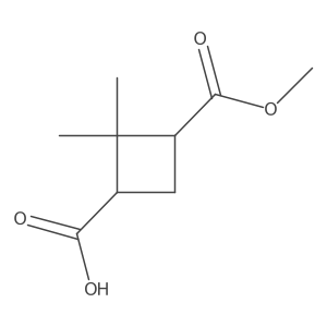 (1R,3R)-3-(Methoxycarbonyl)-2,2-dimethylcyclobutane-1-carboxylic acid结构式