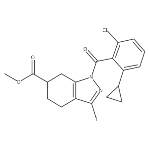 Methyl 1-(2-chloro-6-cyclopropylbenzoyl)-3-iodo-4,5,6,7-tetrahydro-1H-indazole-6-carboxylate结构式