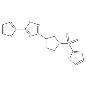 5-(Thiophen-2-yl)-3-(1-(thiophen-2-ylsulfonyl)pyrrolidin-3-yl)-1,2,4-oxadiazole结构式
