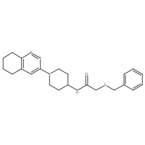 2-(benzylthio)-N-(1-(5,6,7,8-tetrahydrocinnolin-3-yl)piperidin-4-yl)acetamide结构式