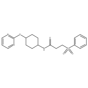 3-(phenylsulfonyl)-N-((1r,4r)-4-(pyrimidin-2-yloxy)cyclohexyl)propanamide Structure